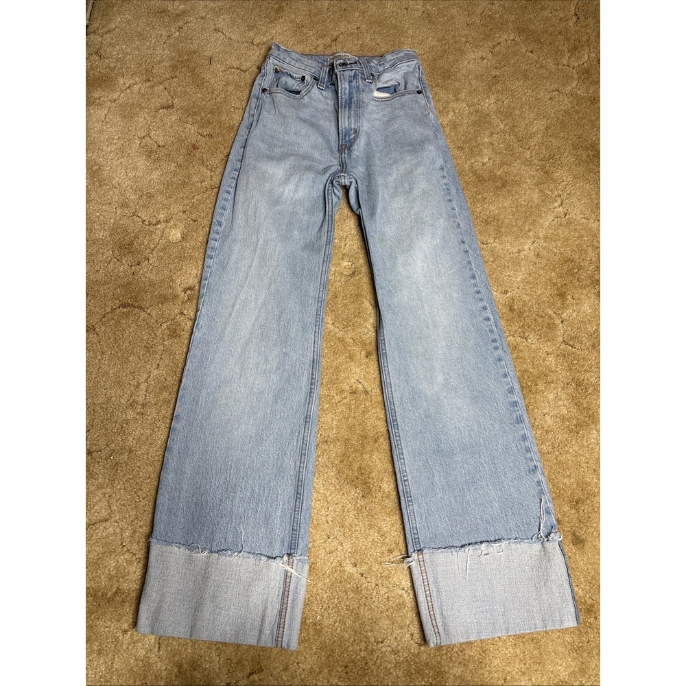 Abercrombie & Fitch High-Rise Light Blue Wide-Leg Jeans